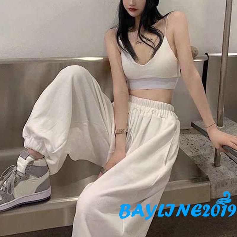 Set Áo Dây Hở Lưng + Quần Dài Lưng Cao Ống Rộng Thời Trang Cho Nữ