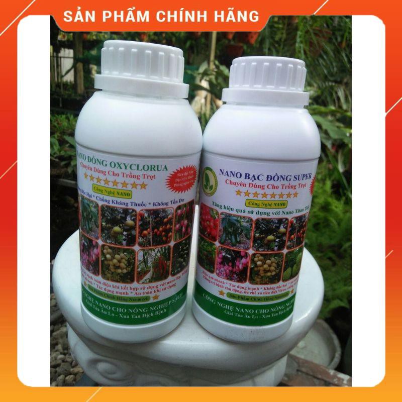 Cặp đôi đặc trị nấm, vi khuẩn Nano Bạc đồng và Nano Đồng Oxyclorua (500ml)