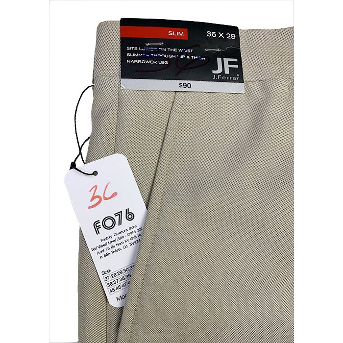 J.FERRAR - QUẦN TÂY NAM VĂN PHÒNG DÁNG SLIM FIT MÀU KEM VÀNG - 5533029 | BigBuy360 - bigbuy360.vn