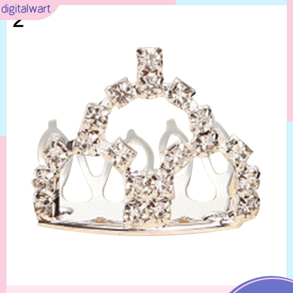 Kẹp tóc lược hình vương miện đính đá phong cách thời trang cho nữ