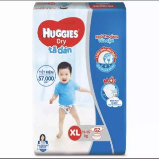 Tã dán Huggies size XL 62 miếng cho trẻ 12-17kg