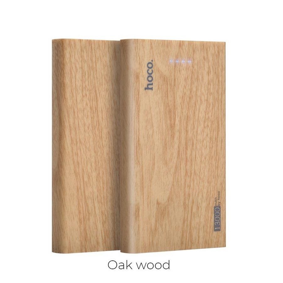 Pin sạc dự phòng Hoco B36 Wooden 13000mAh 2 cổng sạc output 2A (4 MÀU)