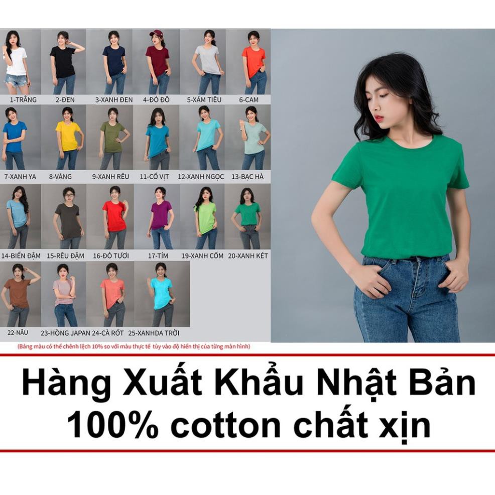 Áo thun nữ trơn Gold Rhino cam kết chuẩn cotton 100%, áo phông nữ trơn hàng xuất khẩu Nhật Bản, đa dạng 33 màu sắc . . 🌟