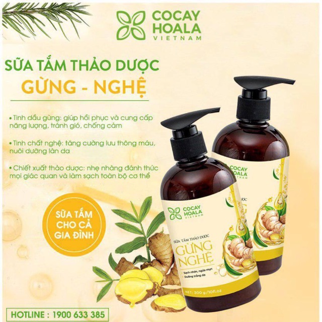 Sữa tắm thảo dược gừng nghệ