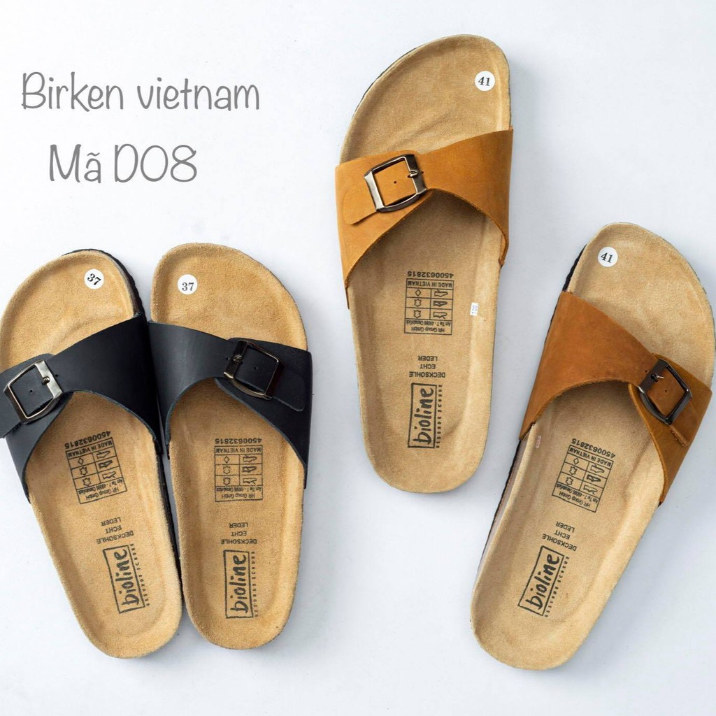 Dép da bò Unisex xuất khẩu châu Âu (mã D08)