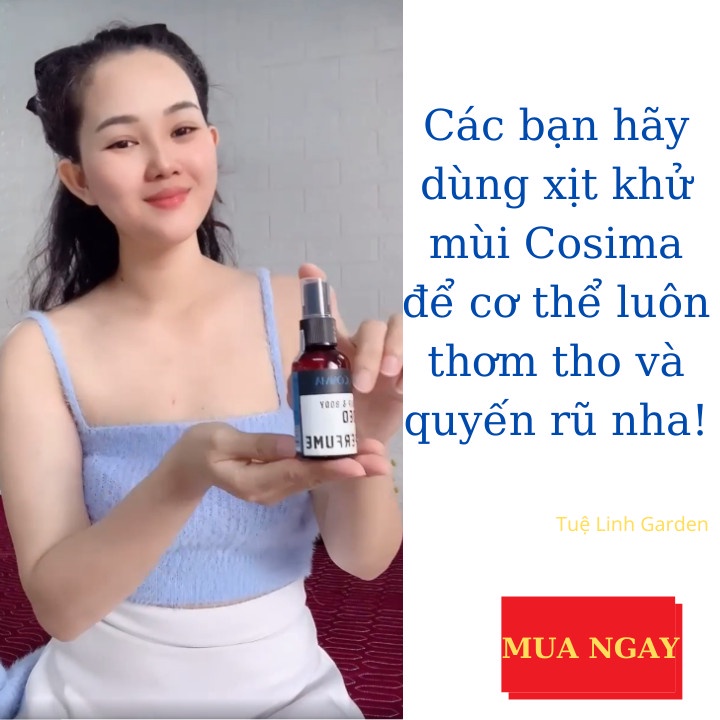 Xịt thơm toàn thân Cosima Body mist khử mùi hết hôi nách chân tóc và cơ thể 60ml hương nước hoa Hàng Nhập Chính Hãng