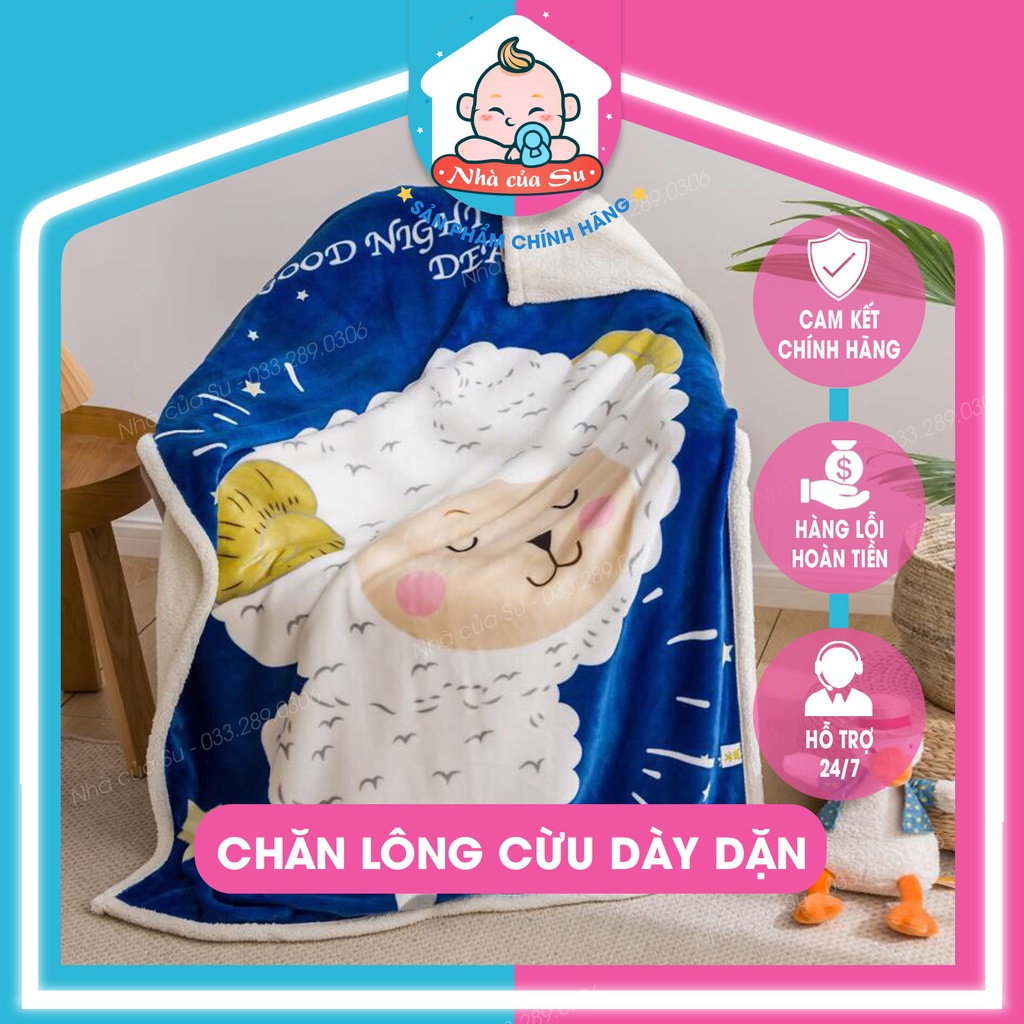 Chăn lông cừu/chăn đi học cho Bé FREESHIP Kích thước 95x135cm dày dặn, siêu ấm áp NHÀ CỦA SU