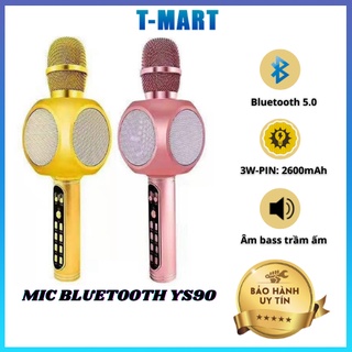 Micro karaoke bluetooth không dây, Mic karaoke YS90 có loa tuyệt đỉnh, Bảo hành 6 tháng