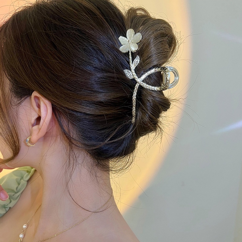 Kẹp Tóc Đính Đá Ngọc Trai Thời Trang Cho Nữ