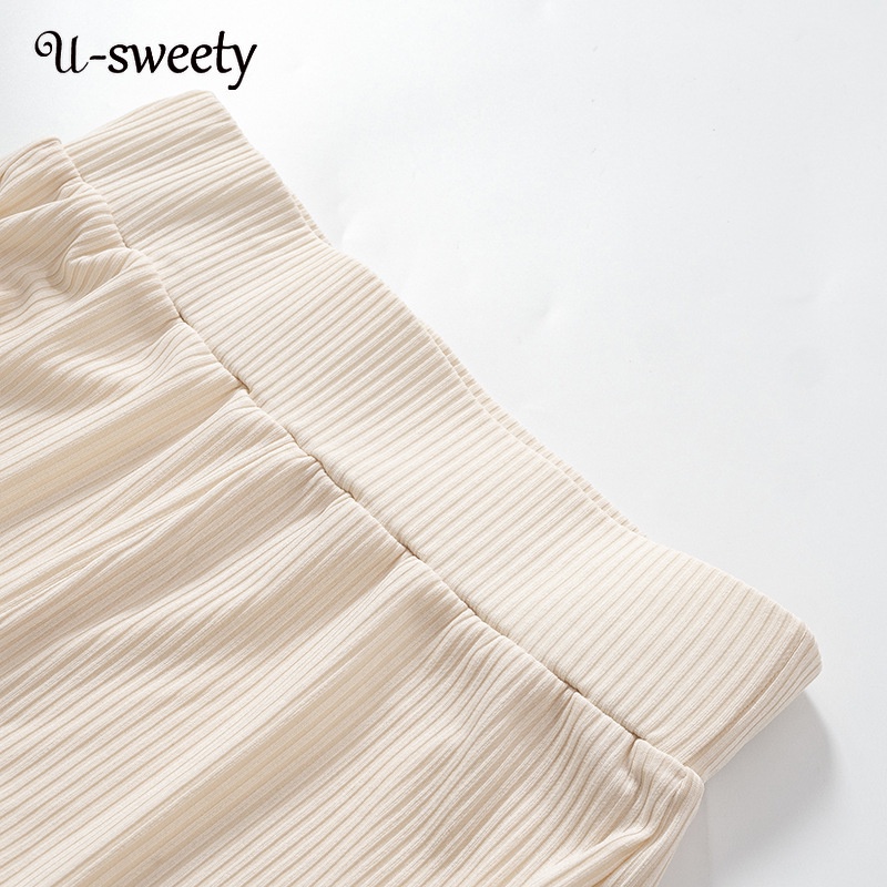 Quần Dài Ống Loe Dáng Ôm Màu Sắc Đơn Giản Thời Trang Cho Nữ