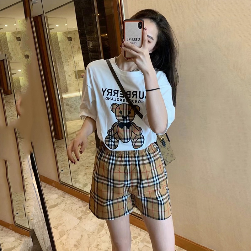 Bộ đồ hè , Set áo thun và quần sooc nữ kiểu dáng thể thao , bộ đồ đi chơi mặc nhà - Ngọc Uyên Store