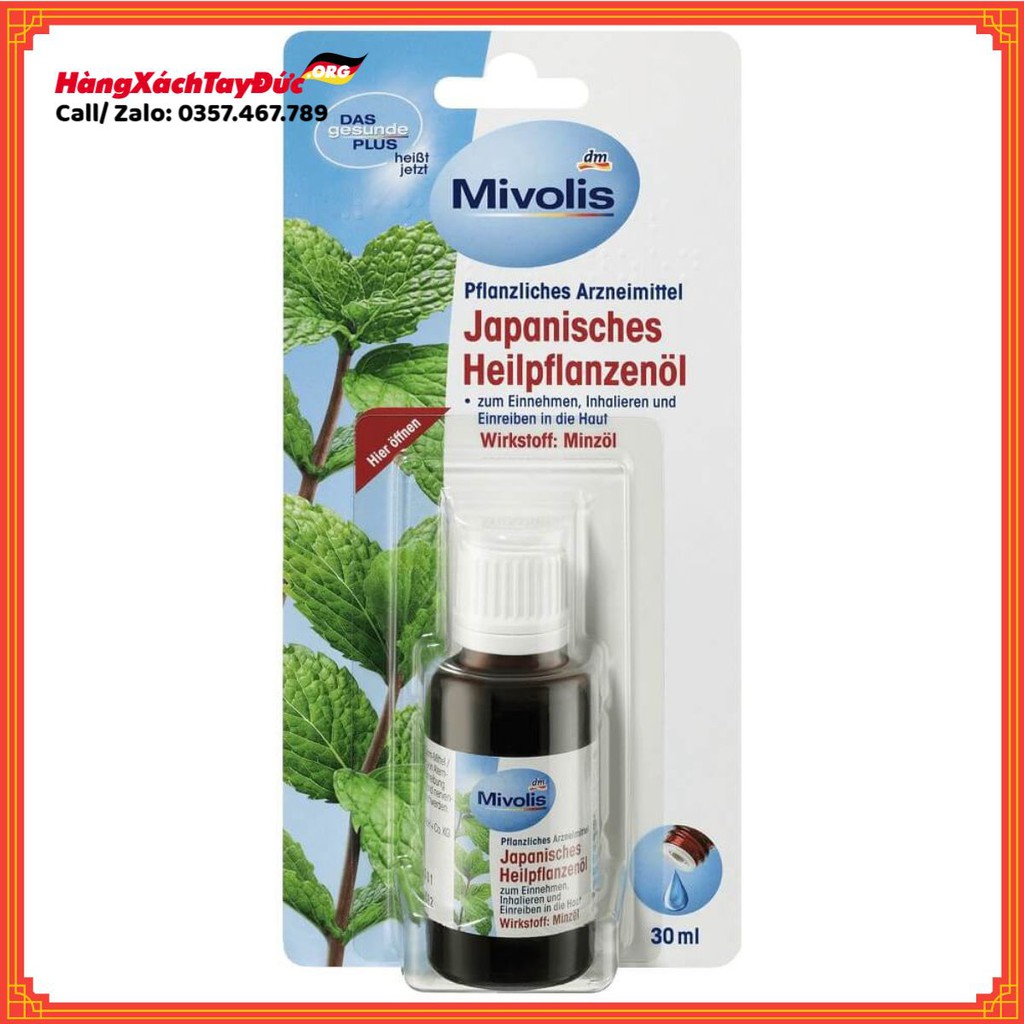 Tinh Dầu Bạc Hà Mivolis Japanisches nhiều công dụng giúp chăm sóc và bảo vệ cơ thể 30 ml - Hàng Đức
