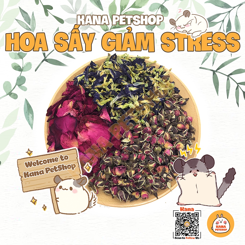 Bông Hồng Sấy Khô FREESHIP Nụ Hoa Hồng Cánh Hoa Sấy Khô Giải Nhiệt Giảm Stress Cho Thỏ, Bọ, Hamster