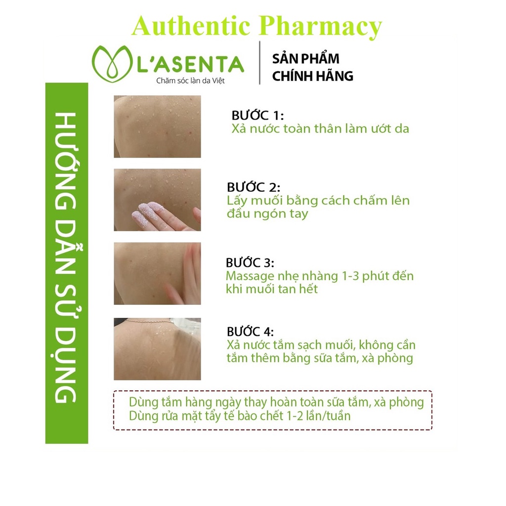 Muối Tắm Tinh Chất Sữa Non L'asenta - Loại Bỏ Mụn Lưng, Viêm Nang Lông, Tẩy Tế Bào Da Chết Boby | BigBuy360 - bigbuy360.vn