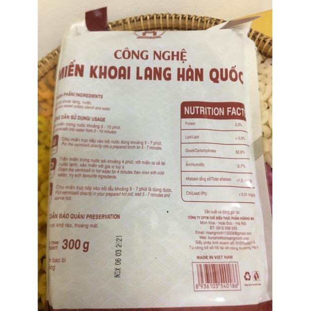 Miến khoai lang Hoàng Minh 300gr  Eatclean Ăn Kiêng Giảm Cân