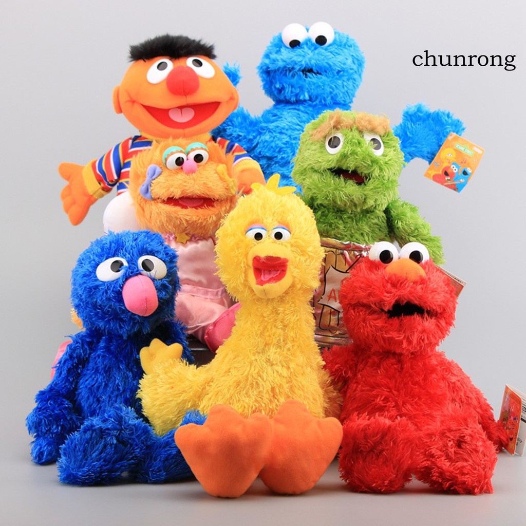 CR+Cute Sesame Street Elmo Fluffy Doll Plush Toy Ornament Home Decoration Kids Gift