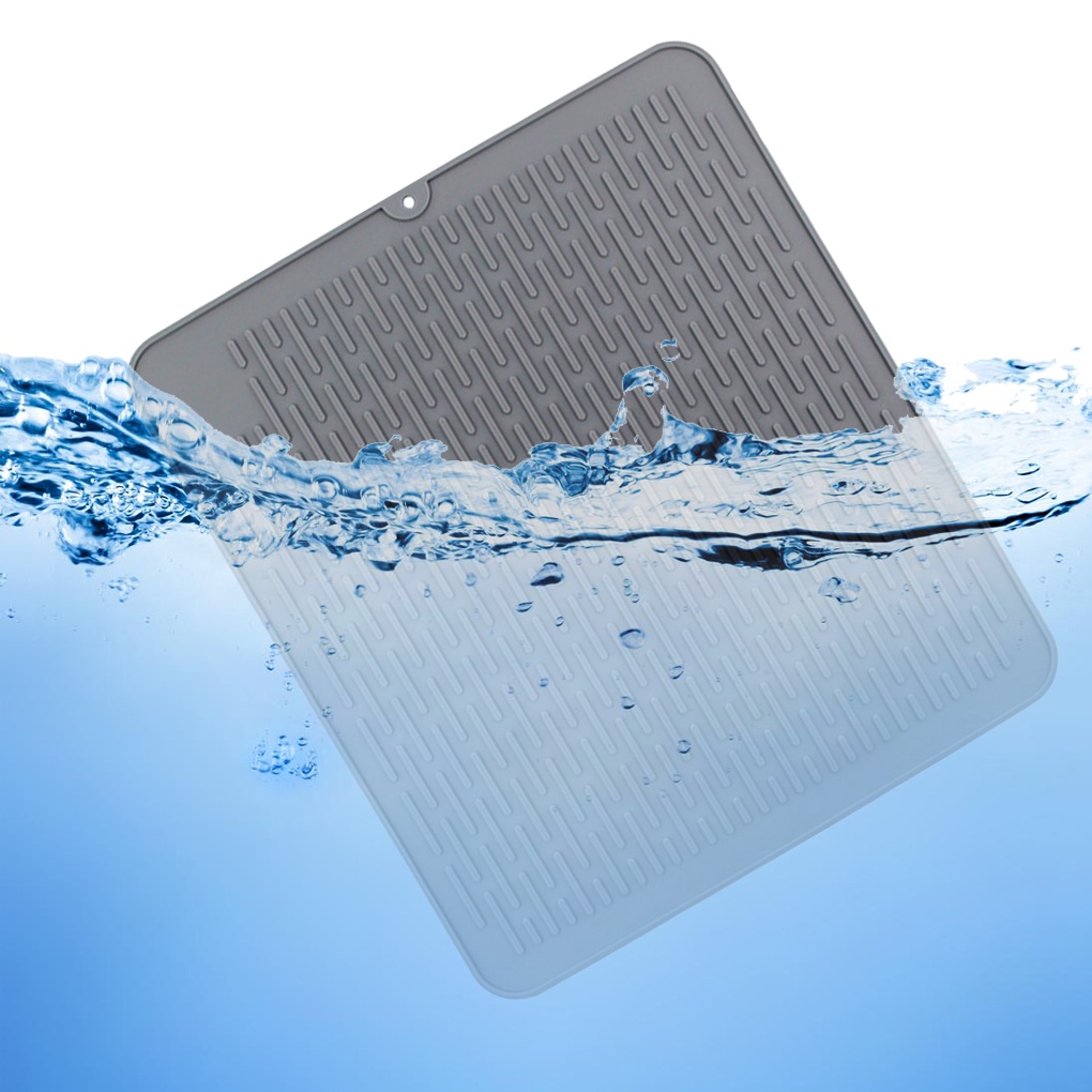 Thảm Phơi Khô Chén Dĩa Ráo Nước Bằng Silicon Chống Trượt Cách Nhiệt Kích Thước 45 * 40cm