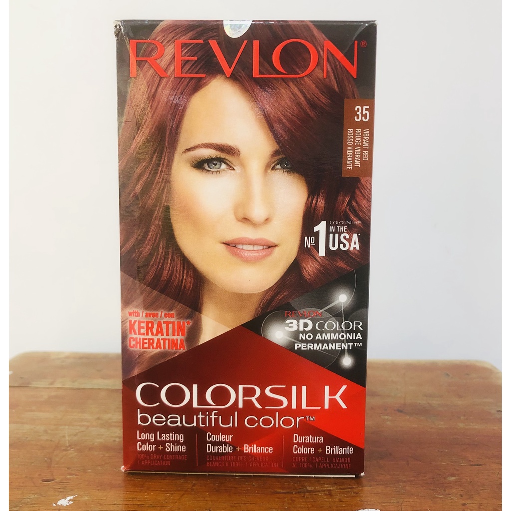 [ Số 35 ] Nhuộm tóc thời trang Revlon Colorsilk 3D hàng công ty với Keratin cho tóc bóng mượt và óng ánh