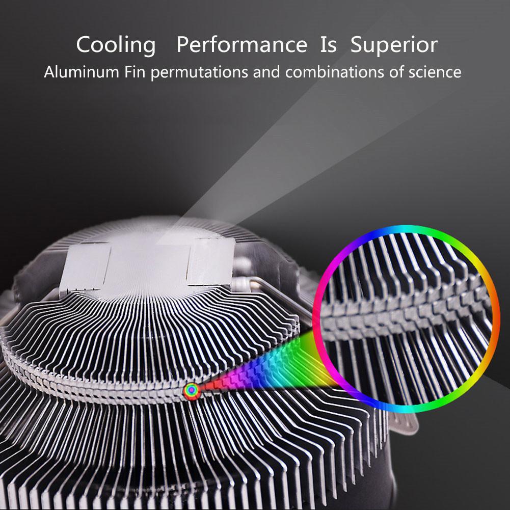 Đèn LED tản nhiệt tản nhiệt CPU RGB phổ biến cho Inter AMD AM2 AM2 + AM3 AM3 + AM4 3 chân