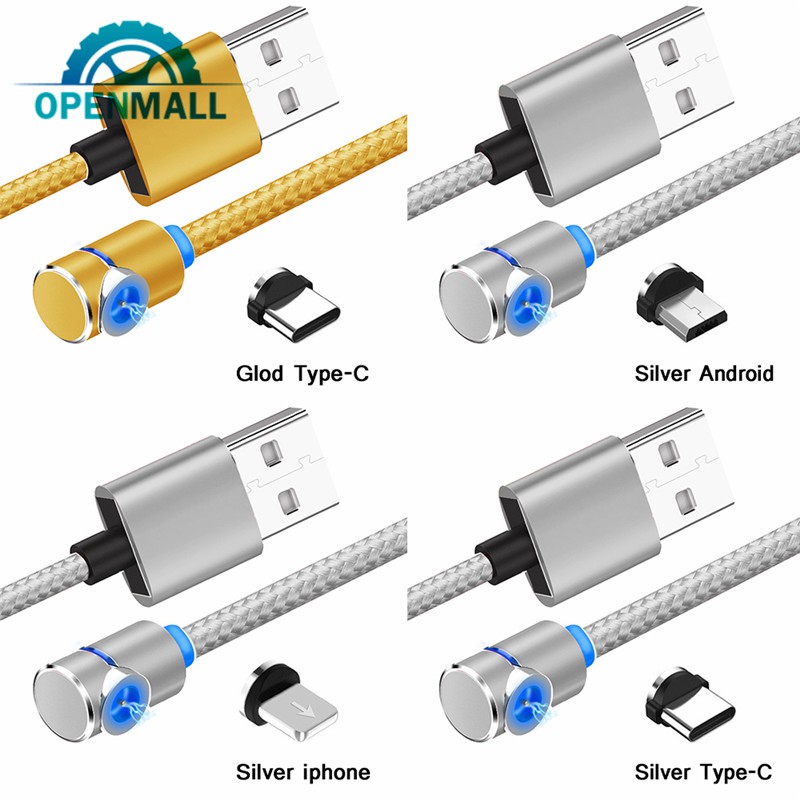 Dây cáp sạc dài 2m cổng USB đầu nam châm tùy chọn cho điện thoại chuẩn micro USB/ iphone