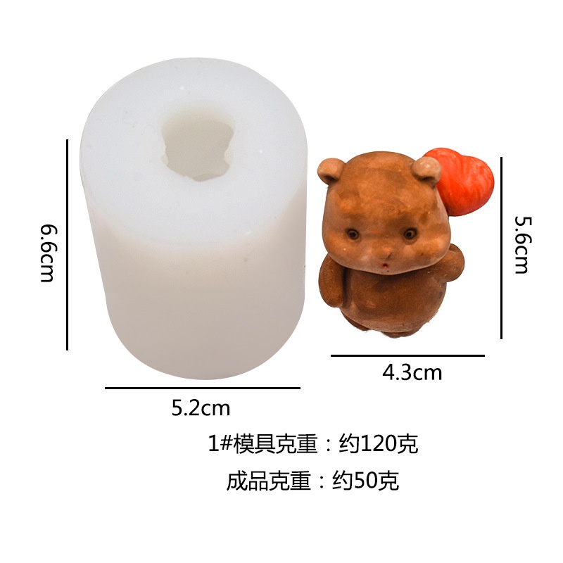 Khuôn Silicone Làm Bánh Hình Gấu Đáng Yêu