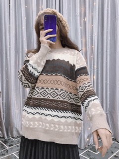 ❤️(HÌNH THẬT + CLIP) áo len thổ cẩm ❤️