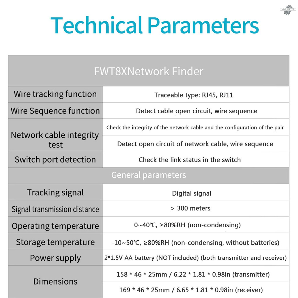 BSIDE-FWT8X Multi-functional Wire Tracker RJ11 RJ45 Ethernet LAN Cable Tester Line Finder Professional Dual Mode Network Finder with Flashlight Anti-interference Testing Wire Tracking Wire Sequence Continuity Test