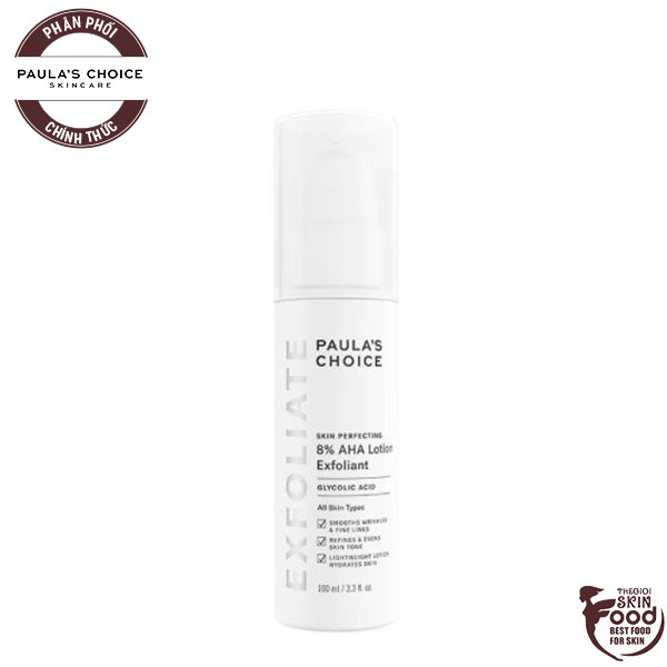 Tẩy Tế Bào Chết Hóa Học Đẩy Lùi Lão Hóa Paula's Choice Skin Perfecting 8% AHA Lotion 100ml