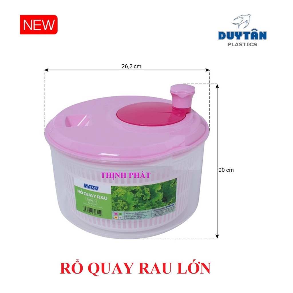 Rổ quay rau lớn Matsu Hàng Chính Hãng Duy Tân - CÓ THỂ CHỌN MÀU