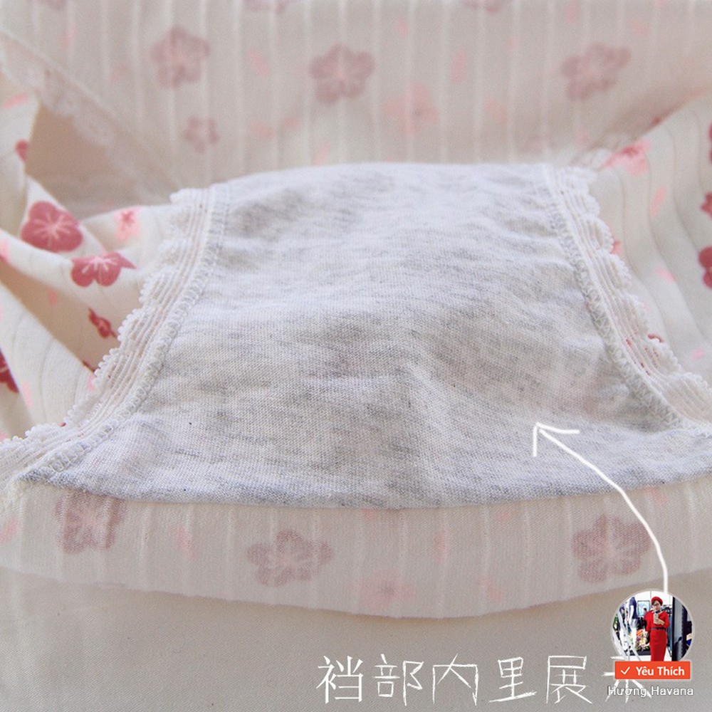 [Mã WASTDEP giảm 5K đơn bất kì] Quần lót cotton đính nơ viền ren hoa anh đào 35-65kg mã FLQ31 | BigBuy360 - bigbuy360.vn