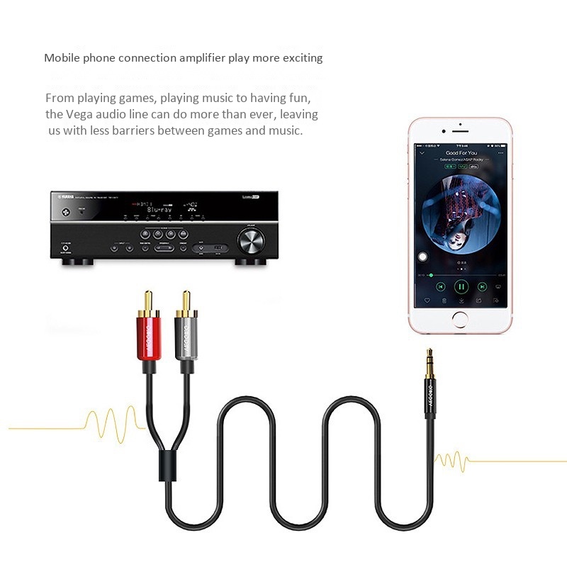 Dây Cáp Âm Thanh Rca 2rca Sang 3.5 3.5mm Cho Điện Thoại Edifer Dvd 2rca Dài 2m
