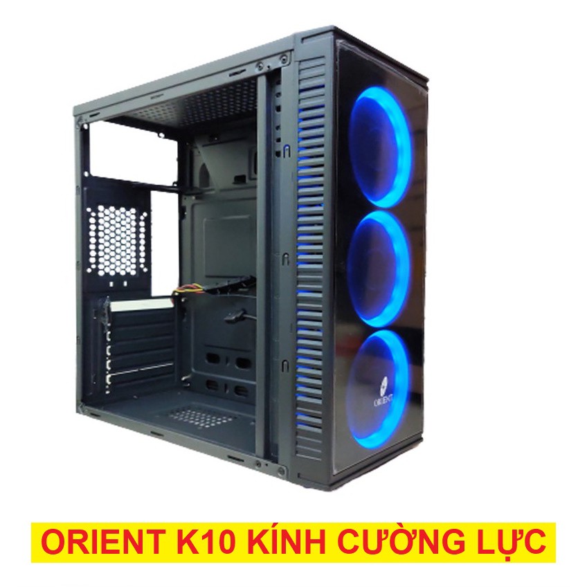 Vỏ case Orient K10 Mặt kính cường lực, 3 Fan Led hàng qua sử dụng nguyên bản