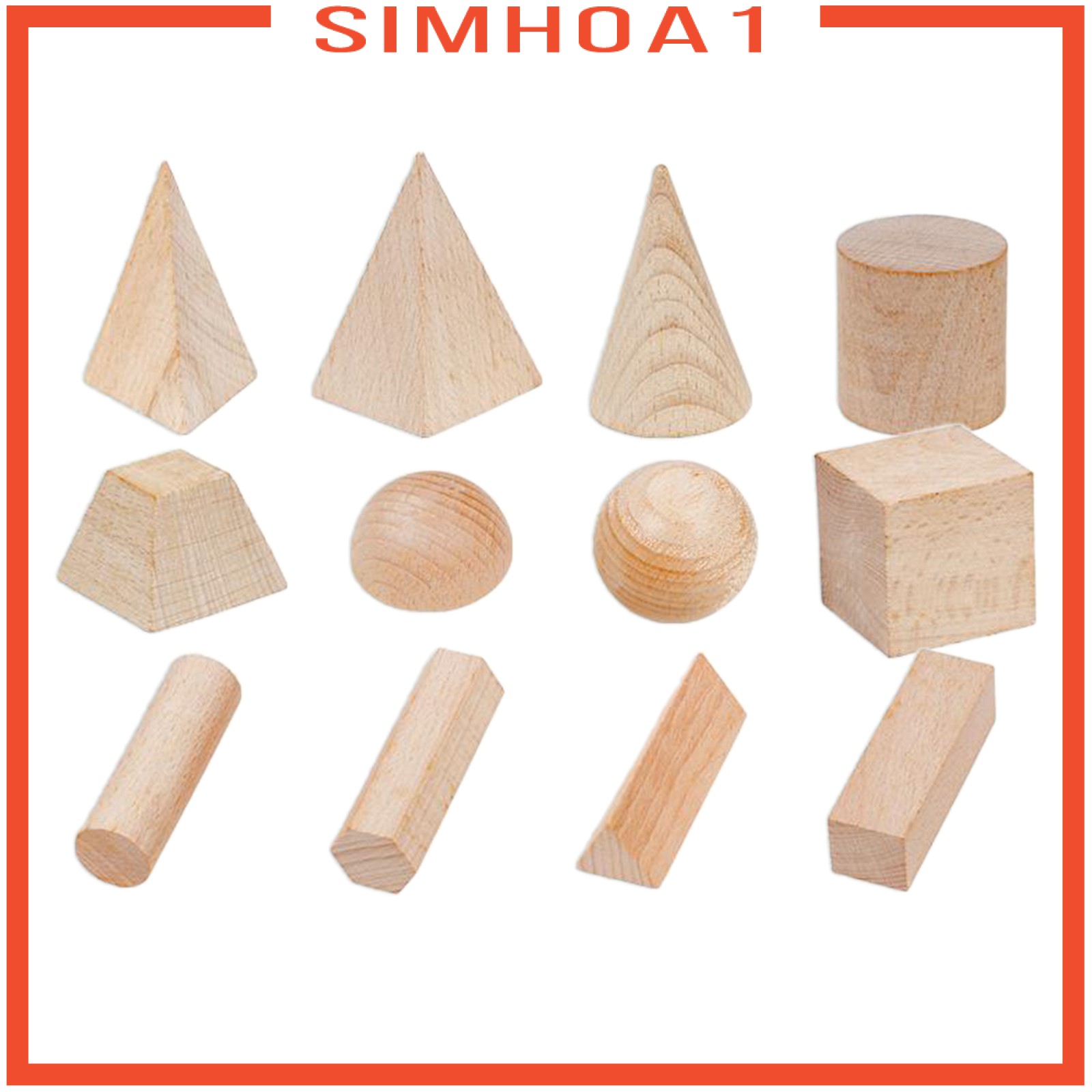 Set 12 Khối Gỗ Hình Học Đồ Chơi Cho Bé