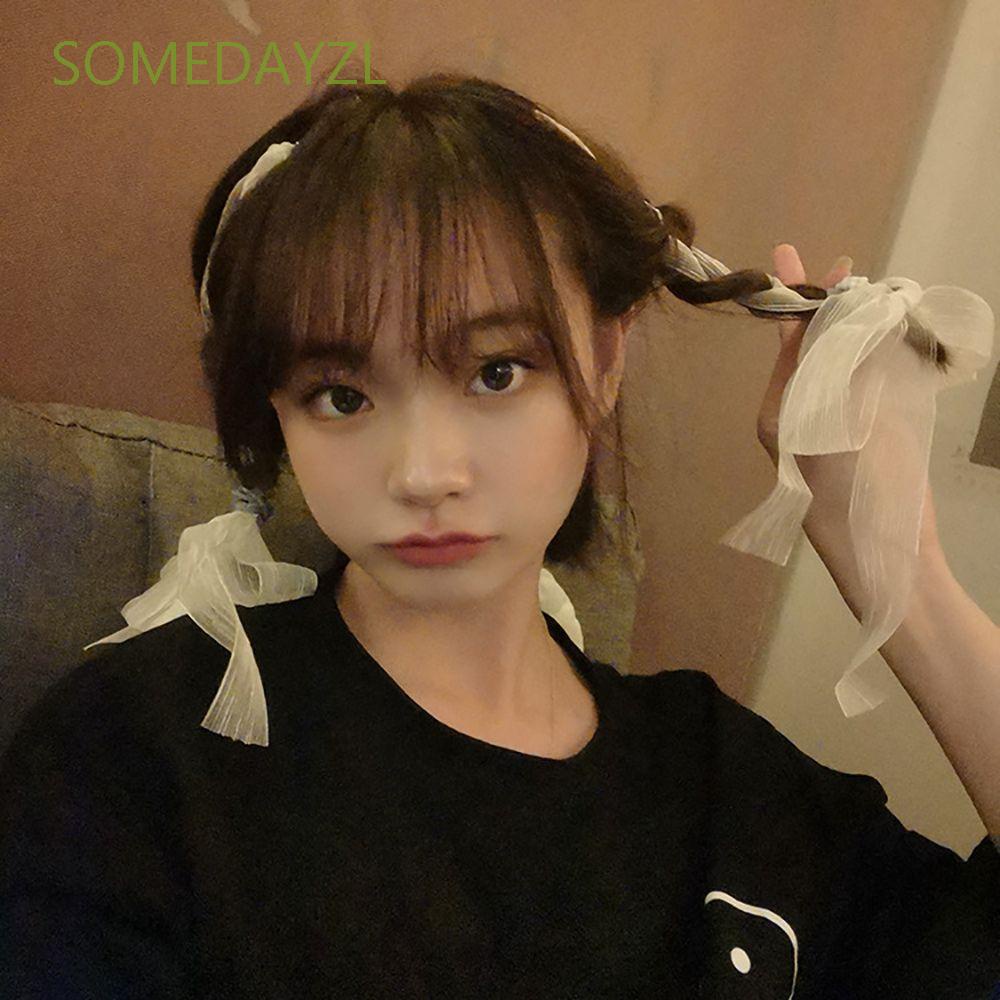 Kẹp Tóc Dây Ruy Băng Thắt Nơ Dài Nhiều Màu Dễ Thương Phong Cách Hàn Quốc Cho Nữ