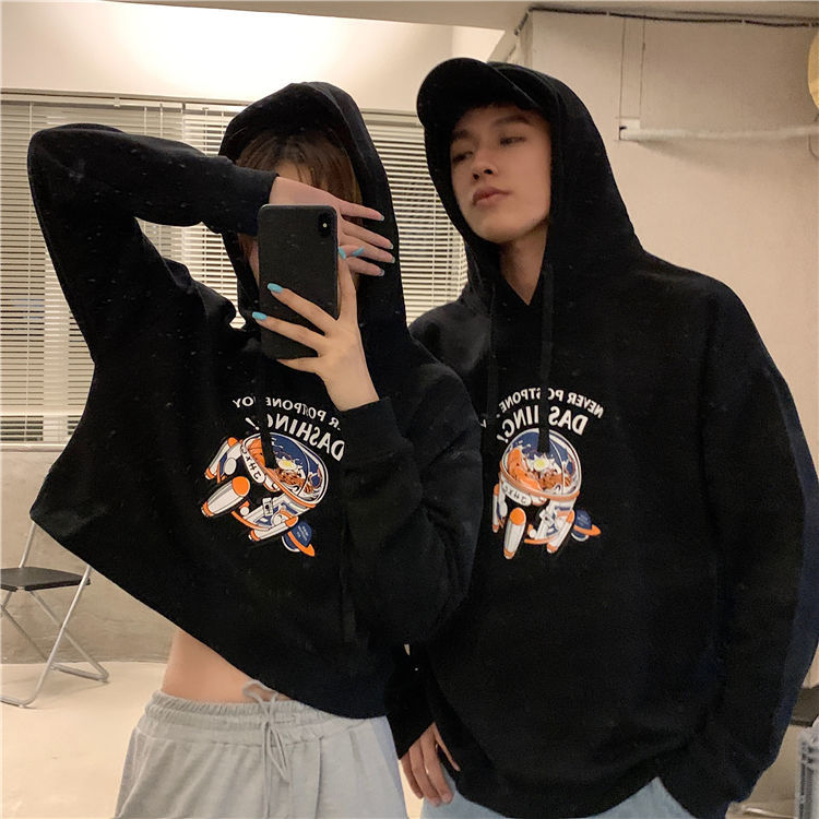 Áo Hoodie Dáng Rộng In Họa Tiết Xinh Xắn Theo Phong Cách Hàn Quốc