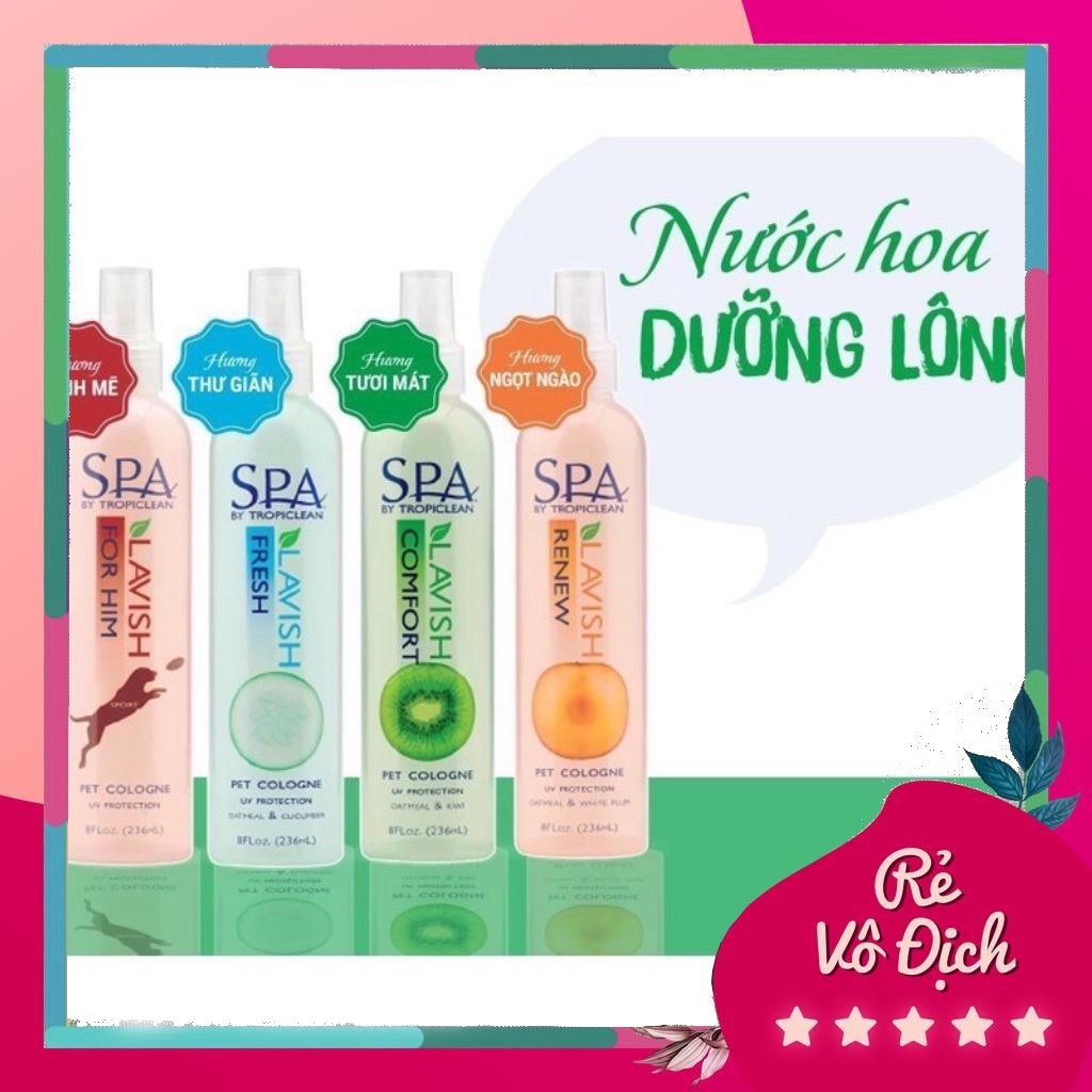 [GIÁ RÊ CHẤT LƯỢNG] [GÍA RẺ] Xịt dưỡng lông thơm đủ mùi cho chó Spa Tropiclean