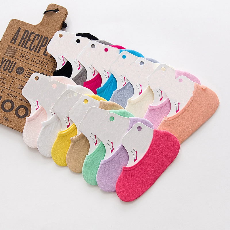 Set 5 đôi vớ thuyền ECMLN bằng silicone màu kẹo ngọt thời trang hè cho nữ