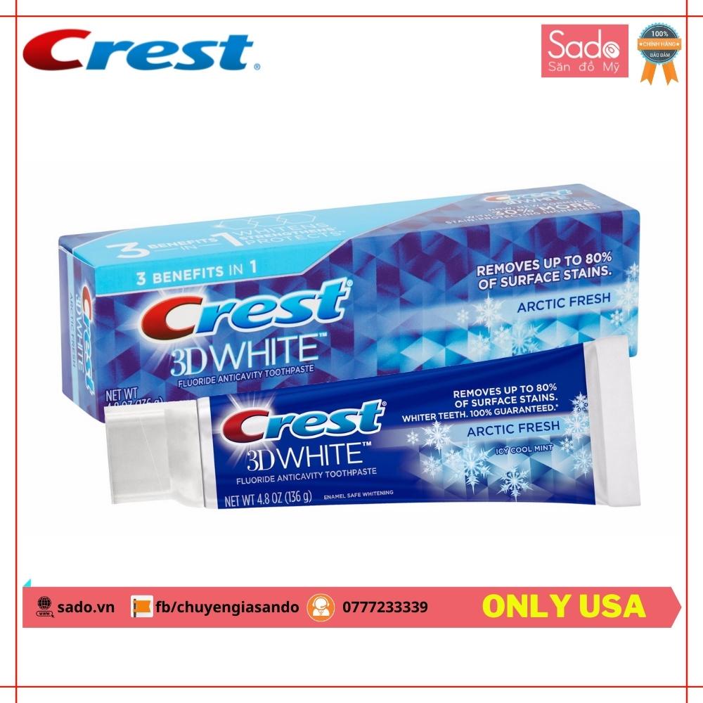 Kem Đánh Răng Crest 3D White, Whitening Toothpaste Arctic Fresh, 3.8 Oz, 1 Pack