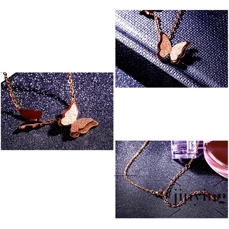 GETNOIVAS Dây chuyền titan phối mặt dây hình bướm độc đáo