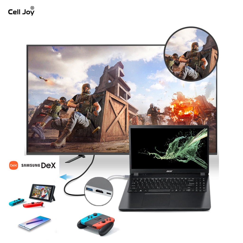 Bộ Adapter cáp chuyển Type-C sang HDMI 4k/USB/TypeC 3 trong 1 cho laptop táo,tablet táo dùng trong trình chiếu