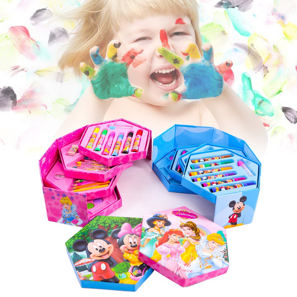 HỘP BÚT CHÌ MÀU 3 TẦNG CÓ THỂ XOAY VỚI HOẠ TIẾT HỌAT HÌNH DỄ THƯƠNG GIÚP BÉ SÁNG TẠO HƠN KHI VẼ TRANH