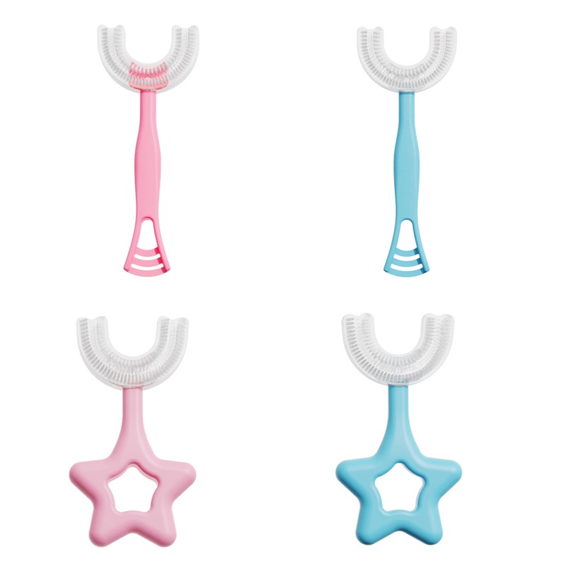 Bàn chải đánh răng silicon hình chữ U xoay 360 độ cho bé