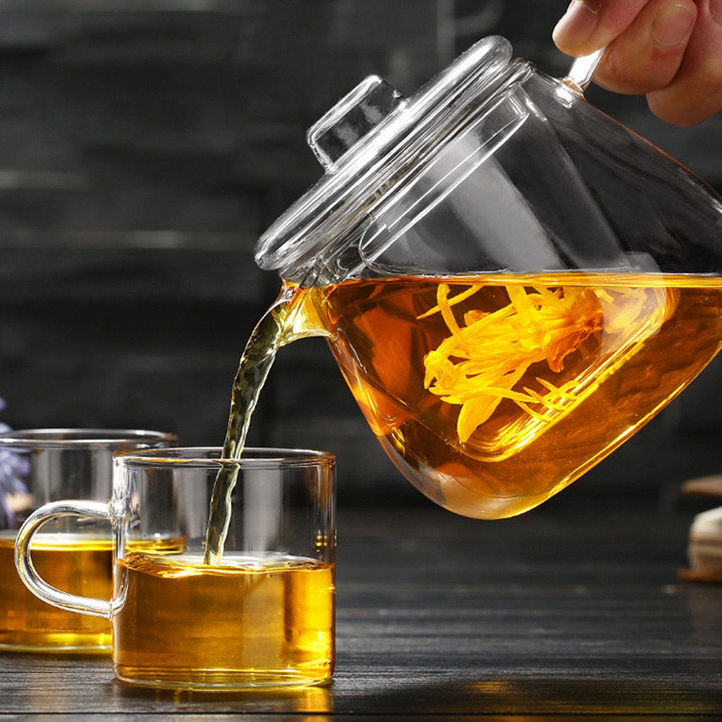 Ấm Trà Bằng Thủy Tinh Trong Suốt Có Bộ Lọc Tháo Rời Được
