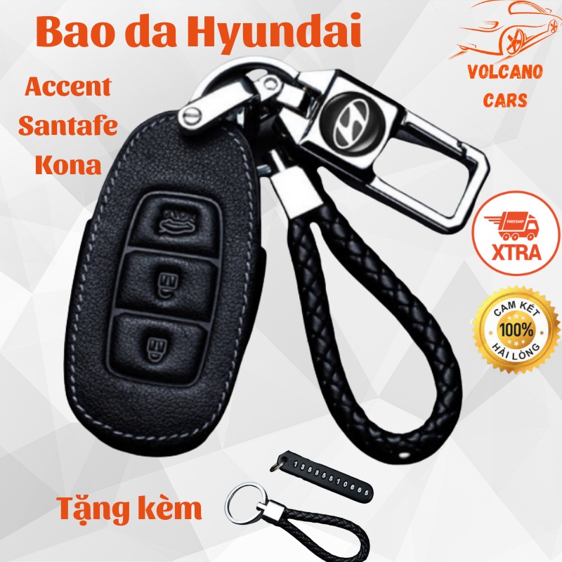 Bao da chìa khóa ô tô Hyundai ốp bảo vệ chìa bền đẹp và chắc chắn cho các loại smartkey Hyundai Accent, Santafe, Kona