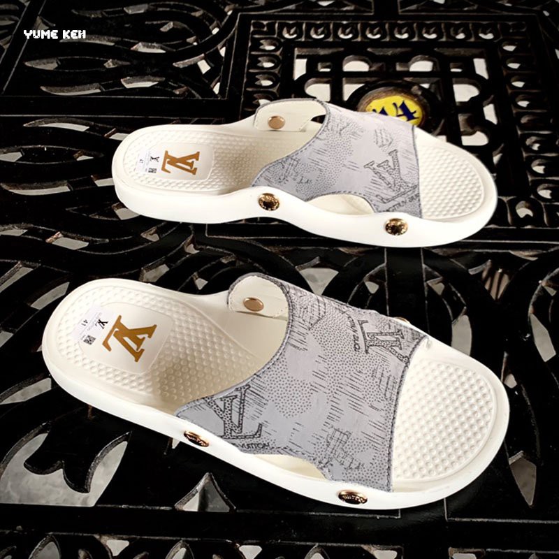 Dép Nam LV Trắng Siêu Nhẹ Thoáng Khí - Thiết Kế Sang Trọng Thời Trang Đẳng Cấp