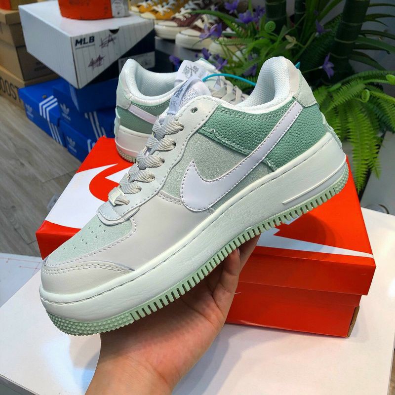 [ Karik_ Store ] Giày Thể Thao Sneaker Air Force 1 Shadow Pastel Green_ Xanh Min