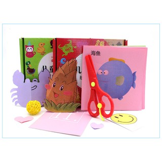 bộ kéo và giấy thủ công tập cắt cho bé