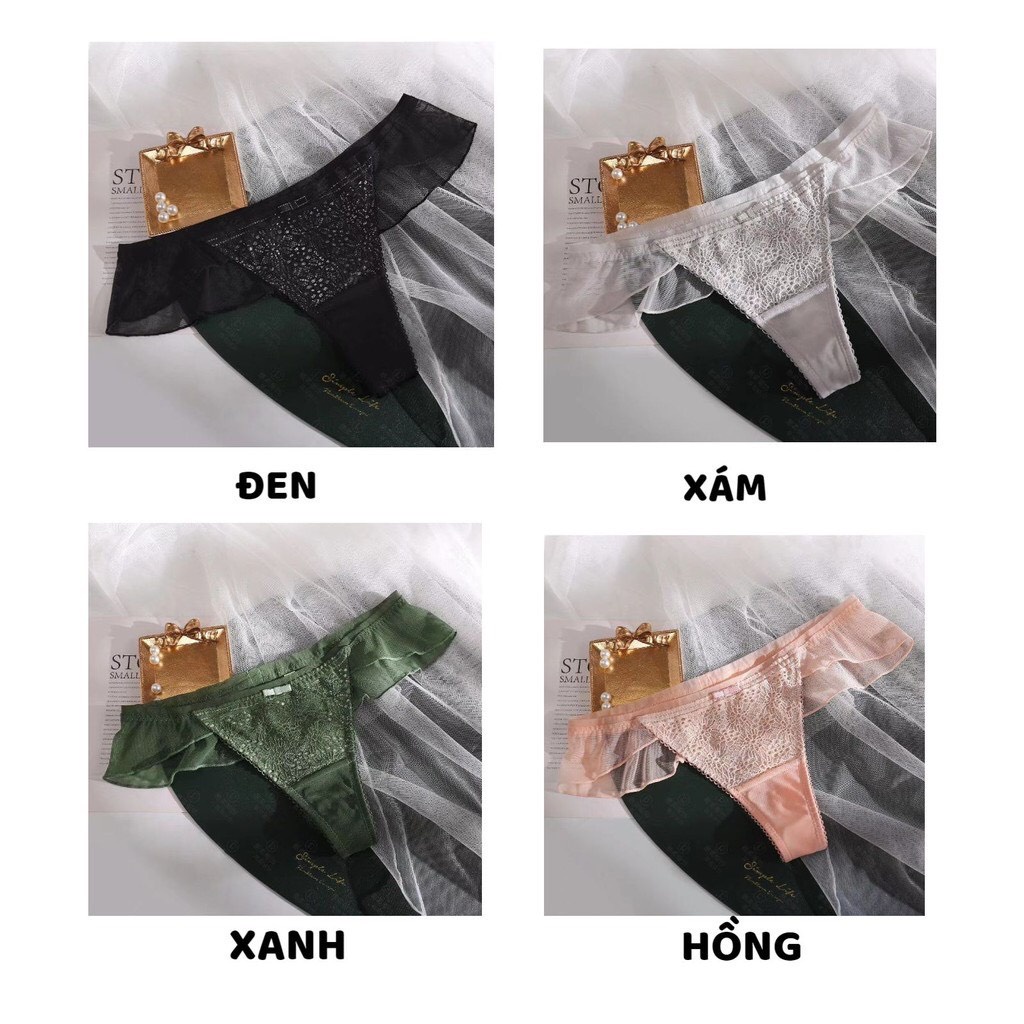 Quần Lọt Khe Nữ - Quần Lót Ren lọt khe họa tiết hoa thiết kế siêu gợi cảm sexy DAN STORE MÃ 5915