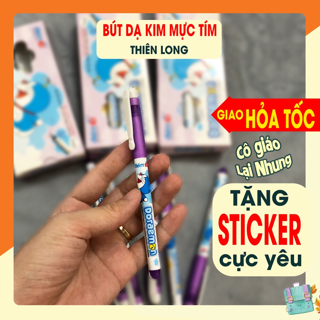 Bút dạ kim mực tím Thiên Long FL 04/DO hình Doraemon - dễ dàng tập viết