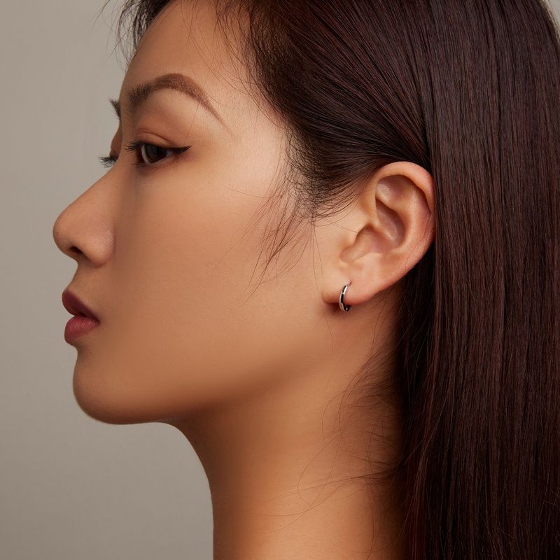 BAMOER Bông Tai Bạc 925 DạNg TròN ThờI Trang